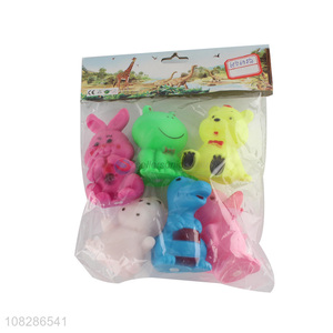 Low price 6 pieces cartoon animal model toy wholesale