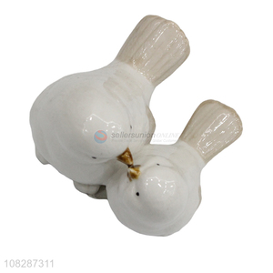 China supplier cute ceramic bird figurines modern animal statues