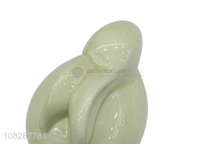 Hot selling glazed ceramic rabbit figurine cute animal statues