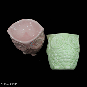 Top quality multicolor owl shape ceramic tabletop decorations