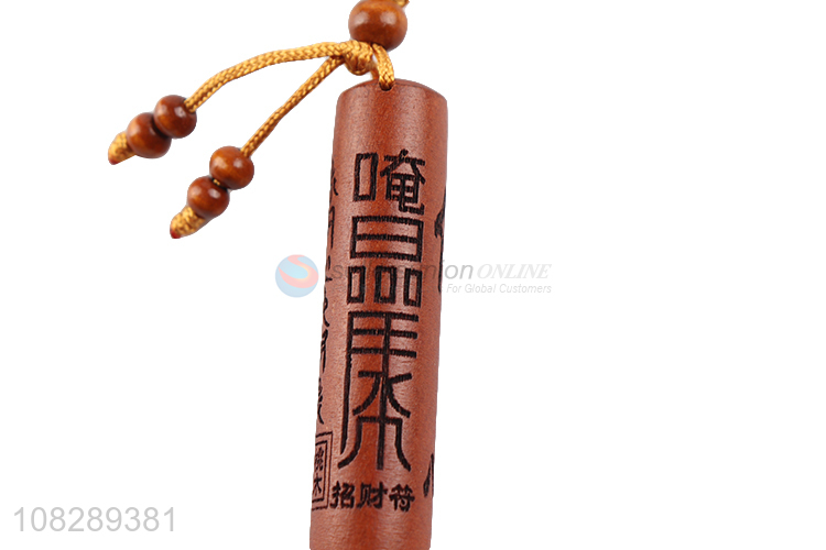 Cheap price bags pendant wood carved keychain key ring wholesale