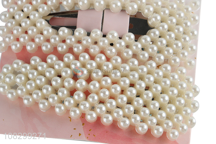 Wholesale price fashion pearl hair clips hairpins for girls