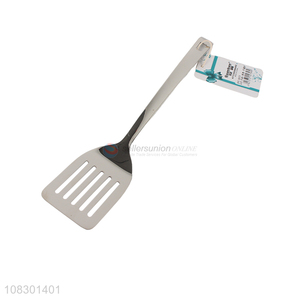 Factory wholesale stainless steel long handle slotted spatula