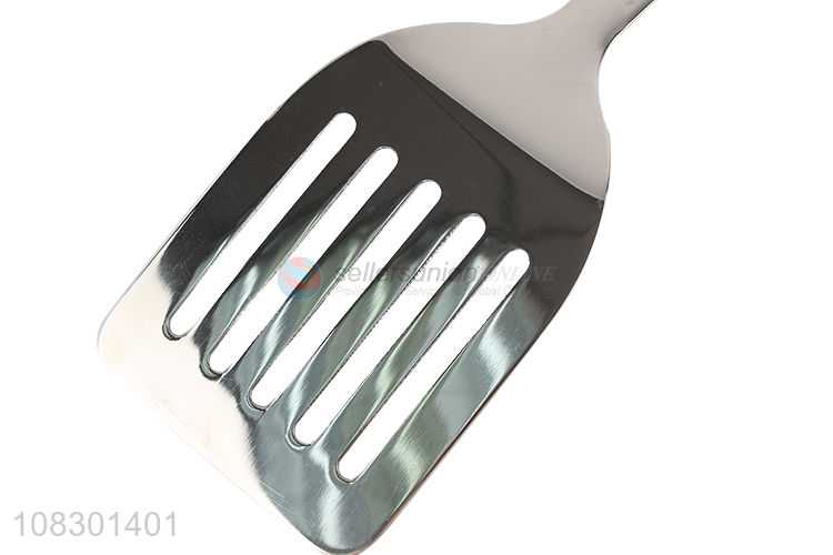 Factory wholesale stainless steel long handle slotted spatula