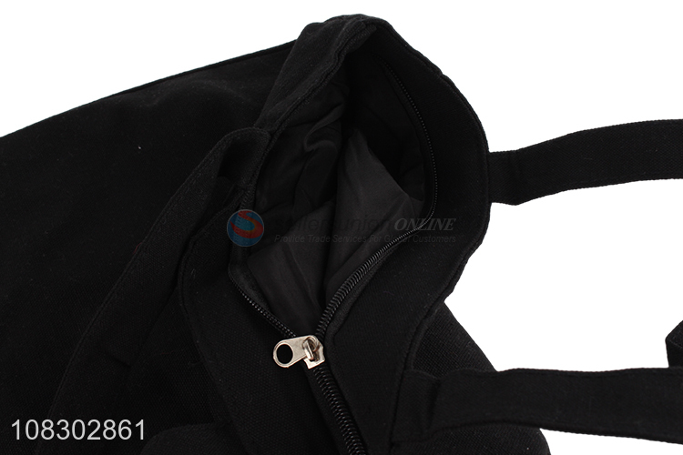 China wholesale black durable canvas bag shopping bag