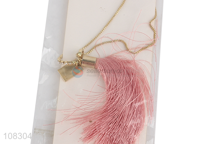 Wholesale price temperament tassel necklace ladies sweater chain