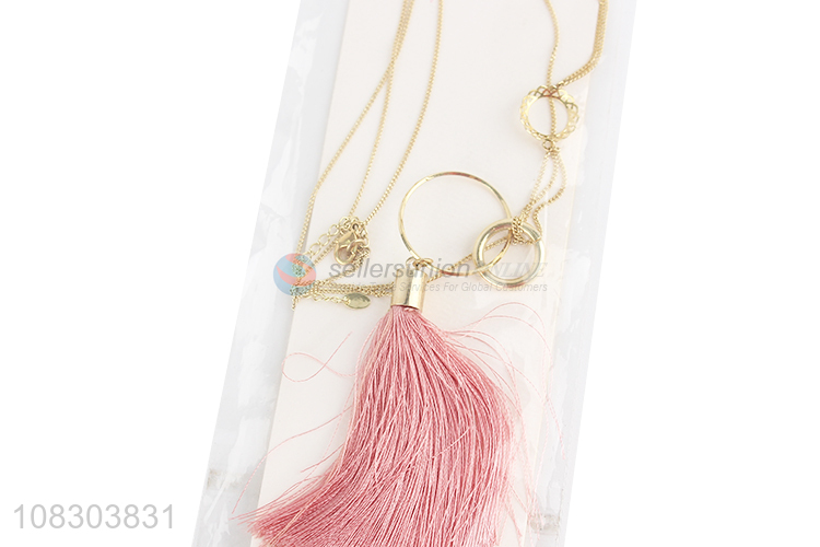 Yiwu Wholesale Creative Sweater Chain Tassel Necklace for Ladies