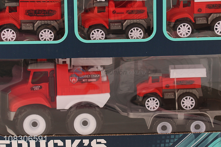 Good Sale Inertial Fire Fighting Truck Pull-Back Vehicle Set