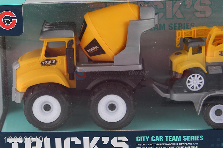 Cartoon Inertial Engineering Vehicle With Pull Back Toy Truck Set