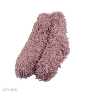 Factory wholesale polyester warm floor socks ladies tube socks