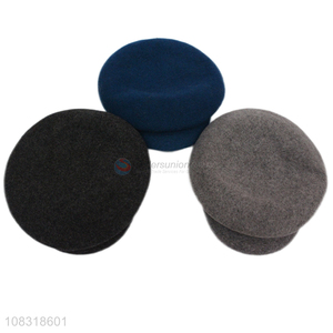 Factory price senior fashion wool cap peaked cap for girls