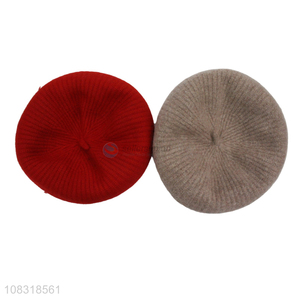 Yiwu direct sale wool beret women fashion beanie hat