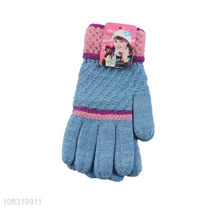 Wholesale women winter gloves strechy full finger mittens