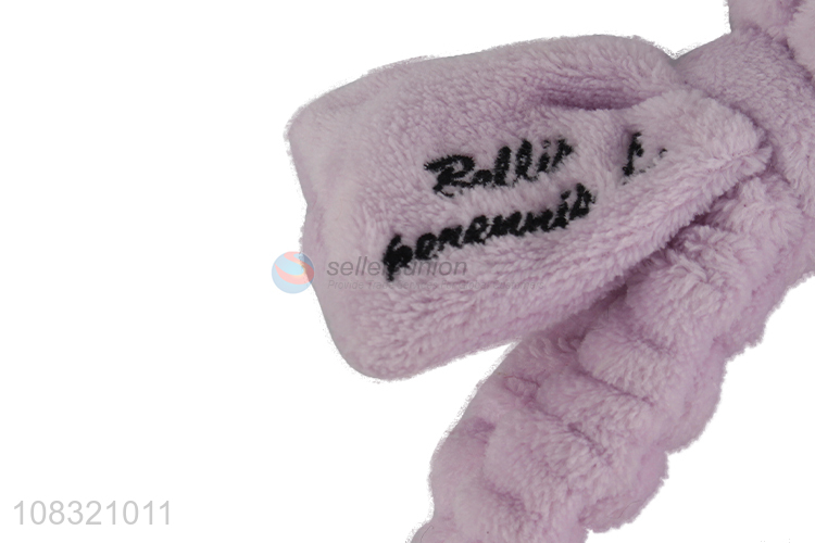 Good quality fuzzy shower headband fluffy makeup hairband