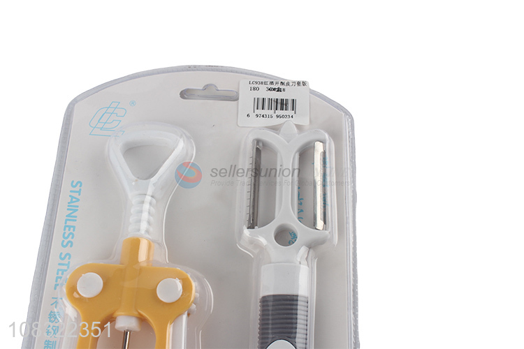 Top sale plastic bottle opener fruit peeler kitchen gadget set