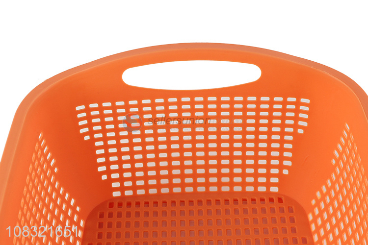 Good sale orange rectangle plastic storage basket wholesale