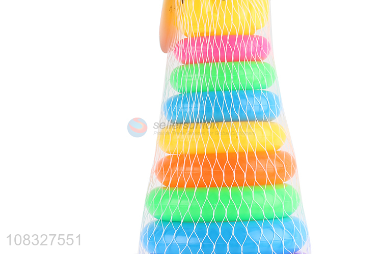 Best price colourful rainbow tower ring toys for kids