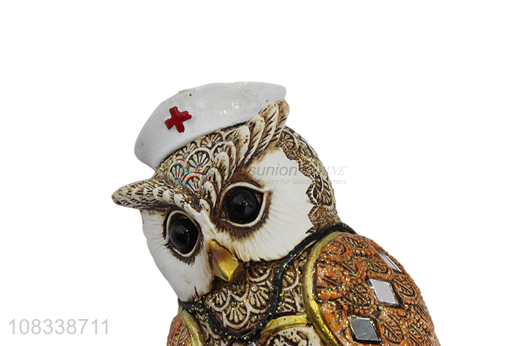 Cool Design Simulation Owl Resin Figurine For Table Decorations