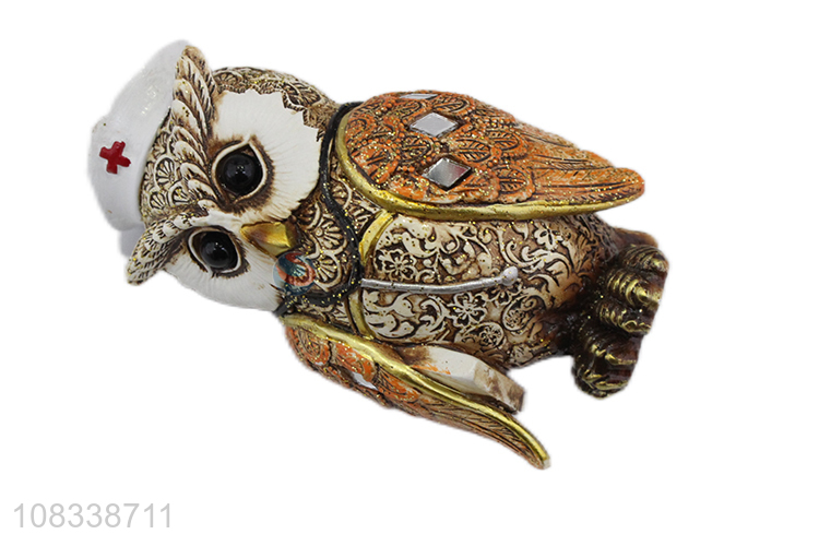 Cool Design Simulation Owl Resin Figurine For Table Decorations