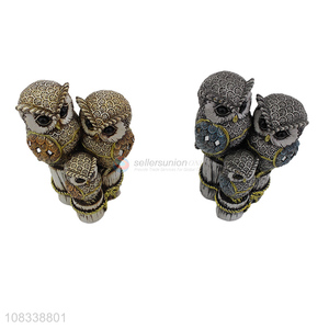 Hot Selling Owl Family Resin Figurine Craft Ornaments