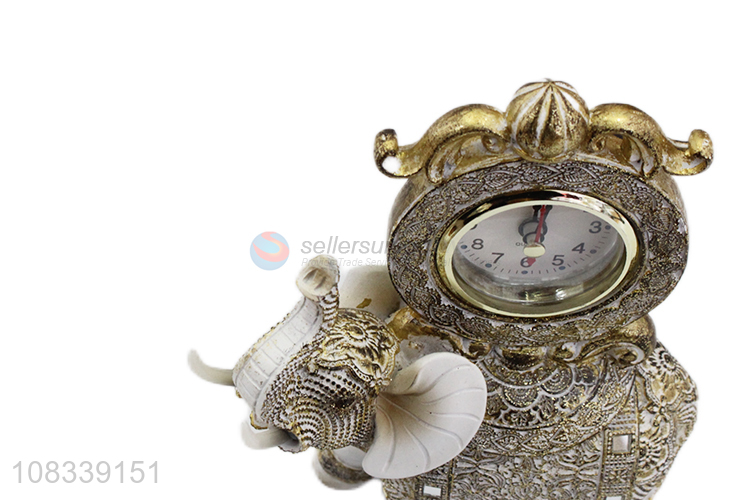 Newest Resin Elephant With Clock Decorative Crafts Ornaments