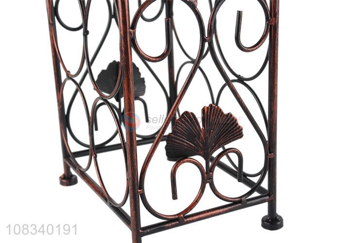 Yiwu wholesale iron art wine holder desktop decorative holder