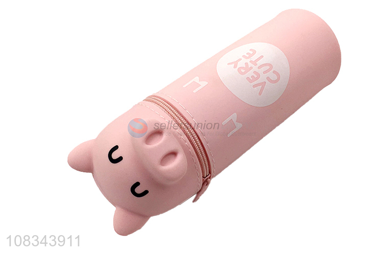 Cartoon Pig Design Silicon Pencil Bag Pencil Case