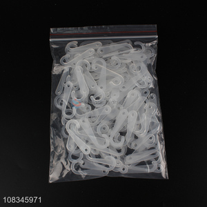 Good quality clear J shape plastic hooks for towel socks display