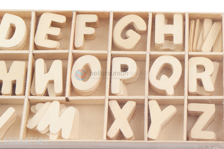 Factory price alphabet shape wooden crafts for decoration