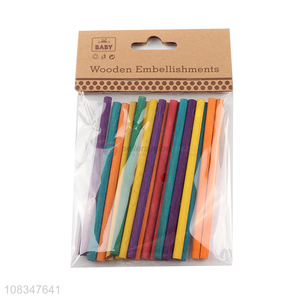 China products 20pieces colourful wooden art sticks