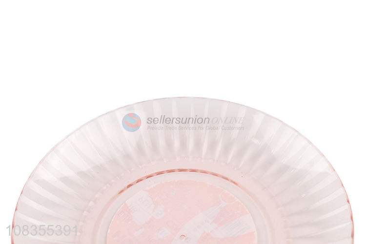 Factory price round transparent plastic fruit plate snacks dish