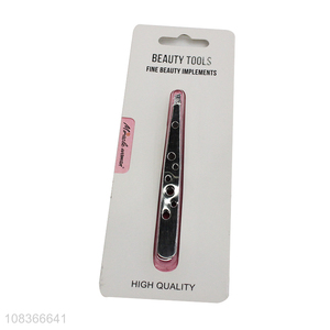 Low price silver safety eyebrow tweezer for eyebrow trimming