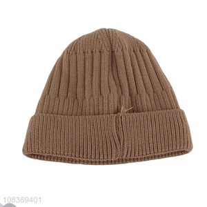 Simple design warm winter knitted hat beanies hat for sale