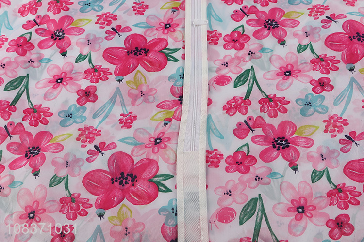 Wholesale floral print oxford cloth garment bag for hanging clothes