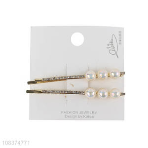 Best selling pearl decoration women hairpin hair clips