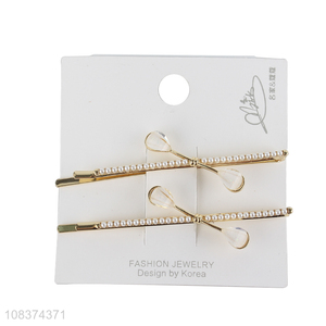 Good sale women hairpin hair clips with pearl decoration