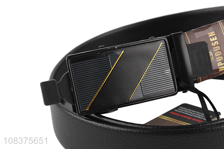 Wholesale business belt pu leather belt automatic buckle belt for men