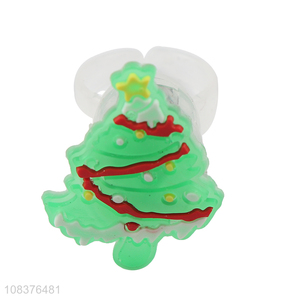 Yiwu market christmas tree toy finger ring glowing ring