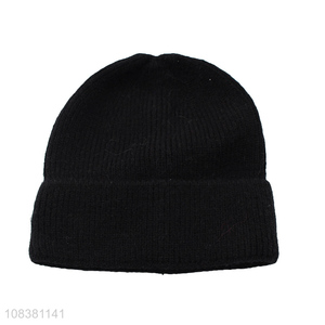 Hot Sale Kids Winter Hat Black Beanie Knitted Hat