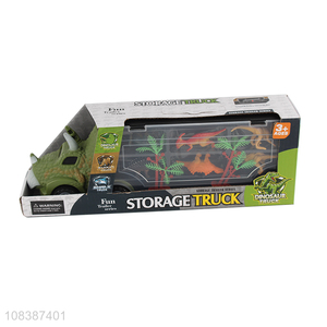 Top quality creative storage truck toys with dinosaur and  tree