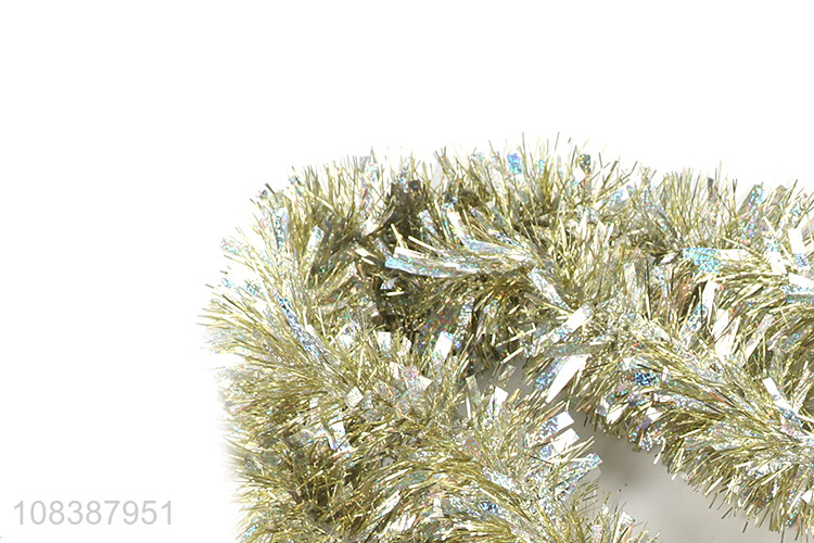 Low price metallic Christmas tinsel garland festive holiday party decoration