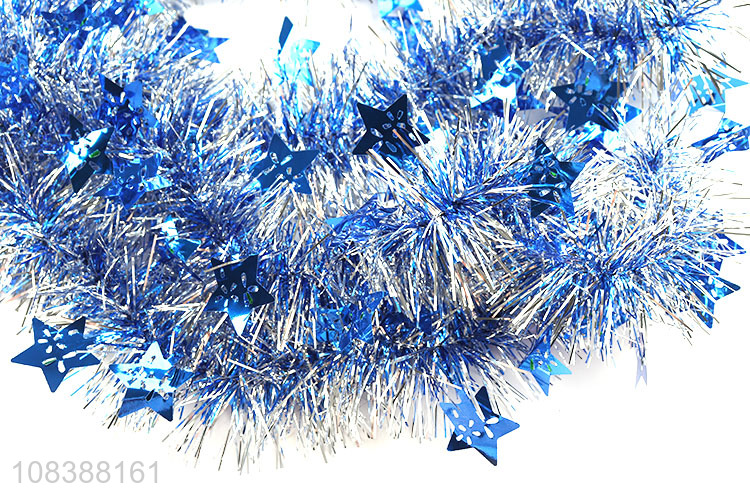 Factory supply shiny metallic Christmas tree tinsel garland decorations