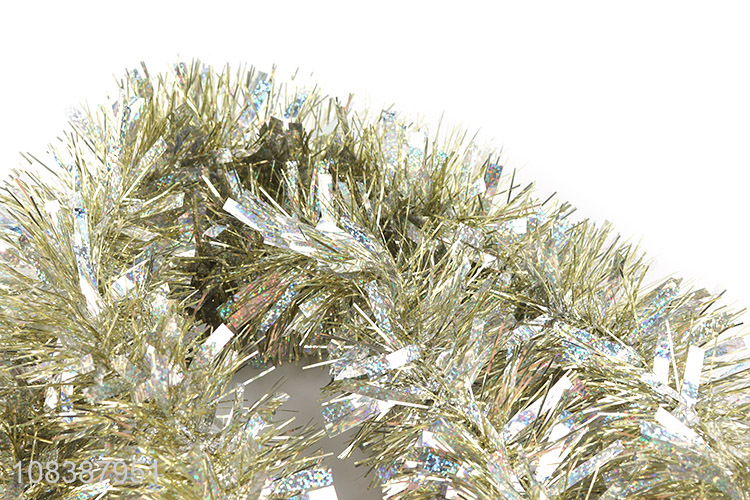 Low price metallic Christmas tinsel garland festive holiday party decoration