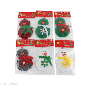 Cartoon Snowman Shape Non-Woven Hanging Ornament For Sale