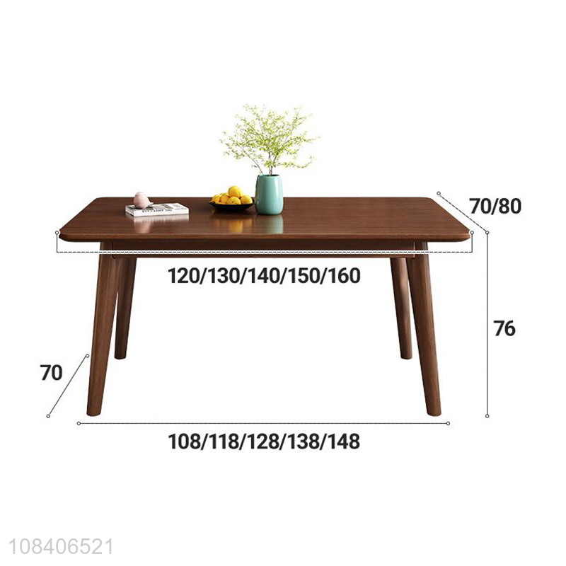 High quality modern design rubber wood table solid wood dining table