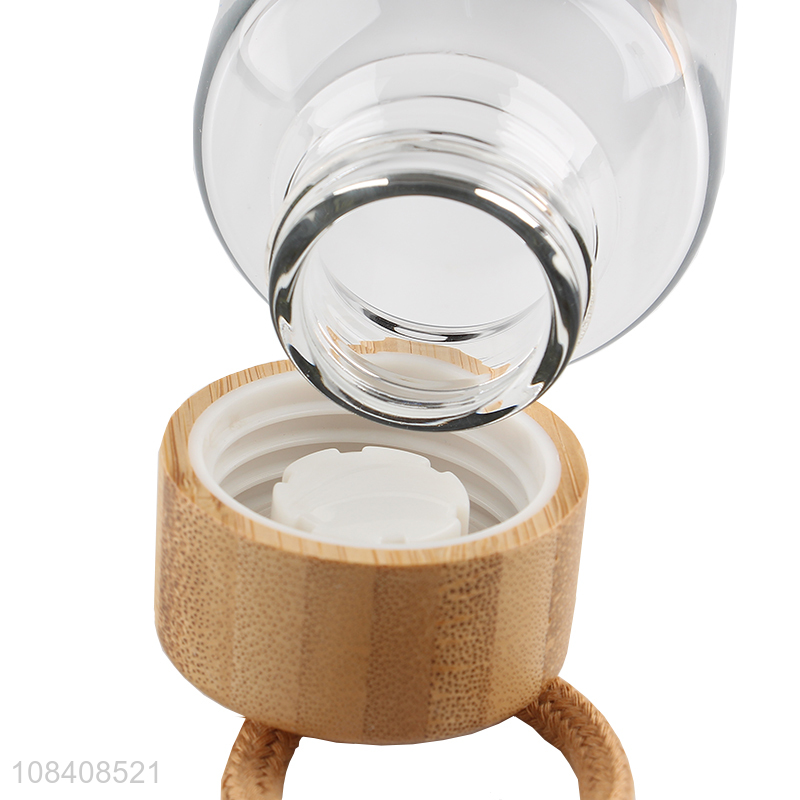 Factory direct sale durable bamboo lid glass water cup wholesale