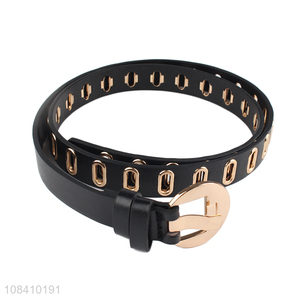 Wholesale punk grommet pu leather belt decorative belts for women men