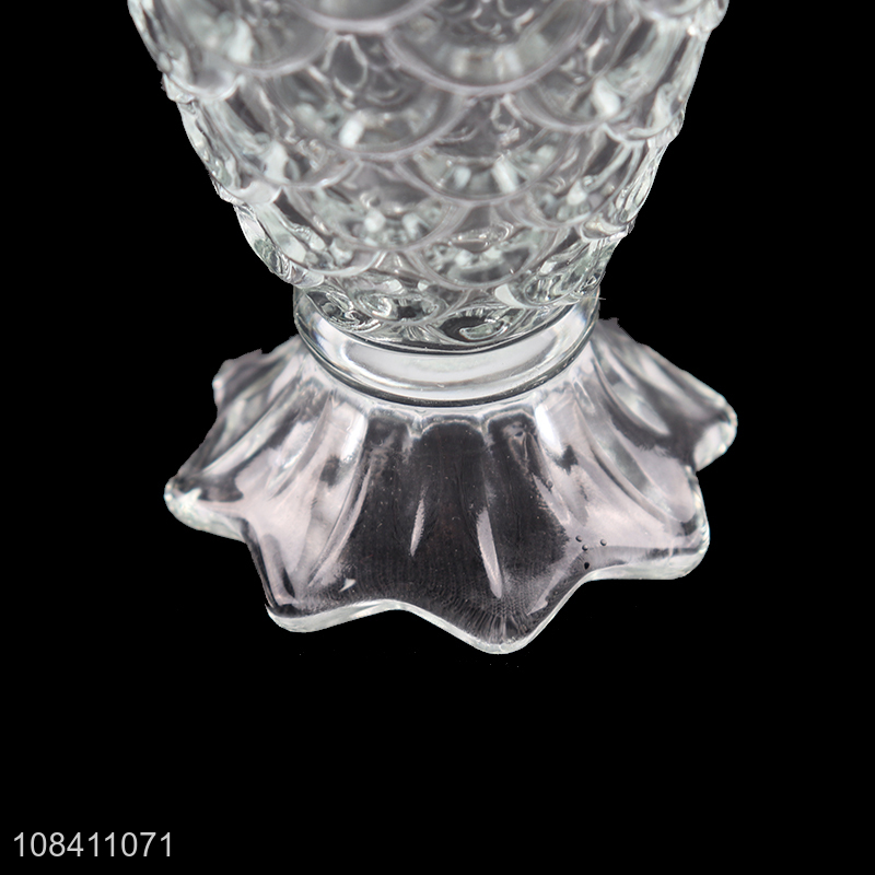 Wholesale fish scale type tempered glass cup clear wine cup drinking cup