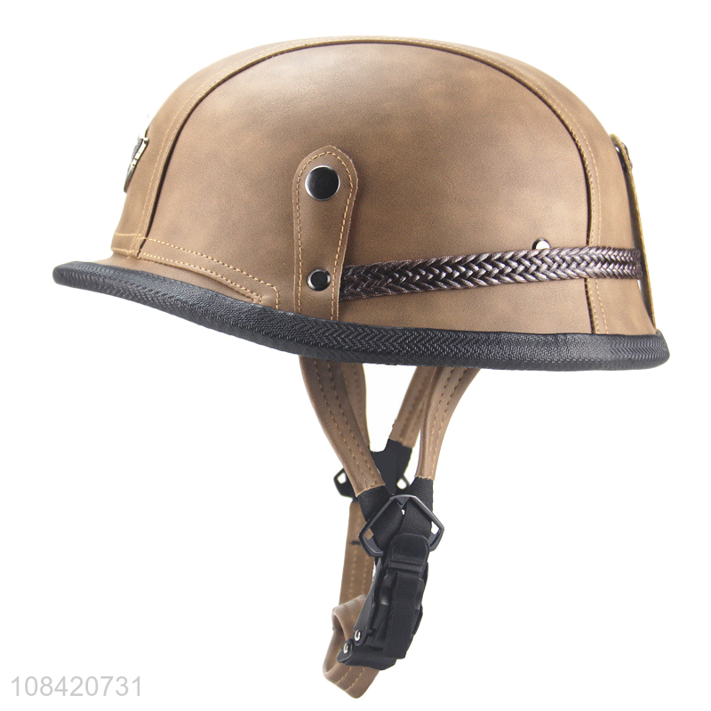 Wholesale retro half helmet motorcycle helmet artificial leather hemlt