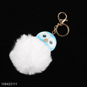 Yiwu market fur ball pompom <em>key</em> <em>chain</em> women bag accessories